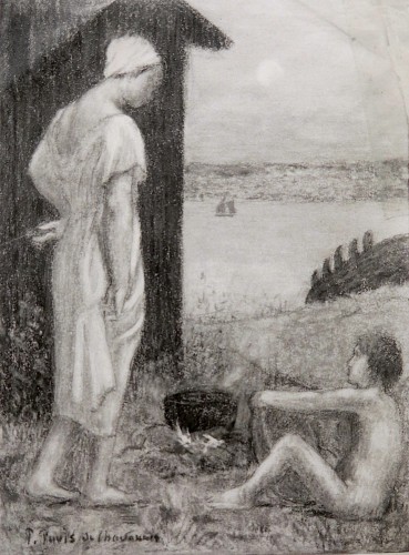 Tableaux et dessins Dessin, Aquarelle & Pastel - Pierre PUVIS de CHAVANNES (1824 - 1898) - Étude