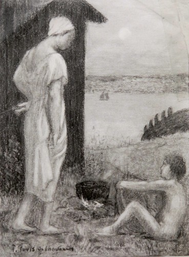 Tableaux et dessins Dessin, Aquarelle & Pastel - Pierre PUVIS de CHAVANNES (Lyon, 1824 - Paris, 1898) - Étude