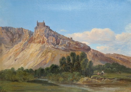 Élisabeth FORT-SIMEON née COLLIN (Active de 1835 à 1865) - Château De Crussol - Tableaux et dessins Style Louis-Philippe