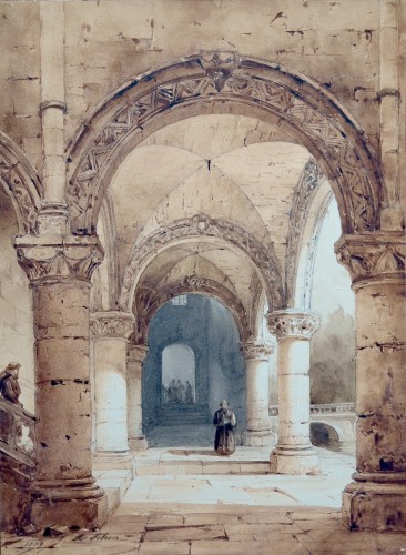 Hippolyte Sebron (1801 – 1879) - Intérieur de couvent