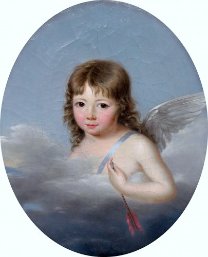 École française du début du XIXe siècle - Un ange - Tableaux et dessins Style Empire