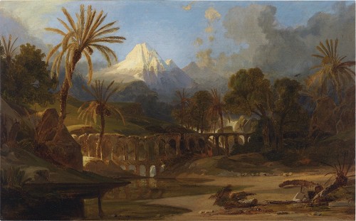 Prosper MARILHAT (1811–1847) - The oasis - Paintings & Drawings Style Louis-Philippe
