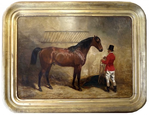 Hippolyte LALAISSE (1812–1884) - Stallion in the stable
