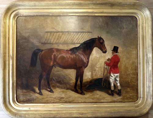 19th century - Hippolyte LALAISSE (1812–1884) - Stallion in the stable