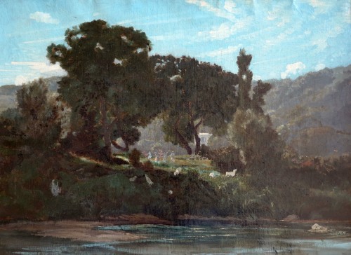 Auguste ANASTASI (1820-1889) - Bougival - Tableaux et dessins Style Napoléon III