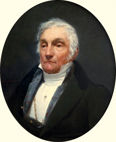 Raymond Quinsac MONVOISIN (1790-1870) - Portrait d'homme - Tableaux et dessins Style Louis-Philippe