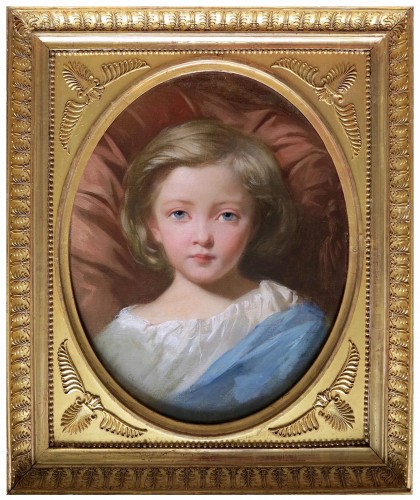 Charles LANDELLE (1821–1908) - Portrait d'enfant aux yeux bleus