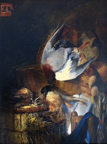 Louis Auguste Second, dit Fereol (1795–1870) - Trophée de chasse au colvert - Tableaux et dessins Style Napoléon III