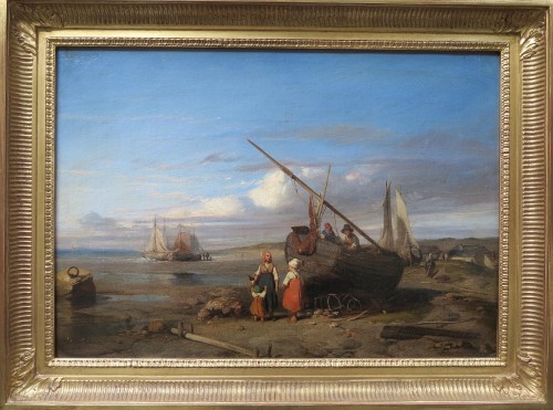 Charles BOUCHEZ (1811 – 1882) - Retour de pêche à Étretat