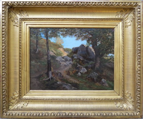 Auguste Anastasi (1820-1889) - Sentier dans les rochers à Pont-Aven - Bretagne