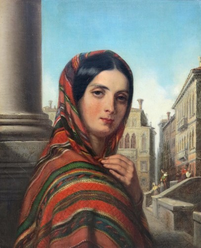 Henri Serrur (1794-1876) - People&#039;s woman of Venice - Paintings & Drawings Style Louis-Philippe