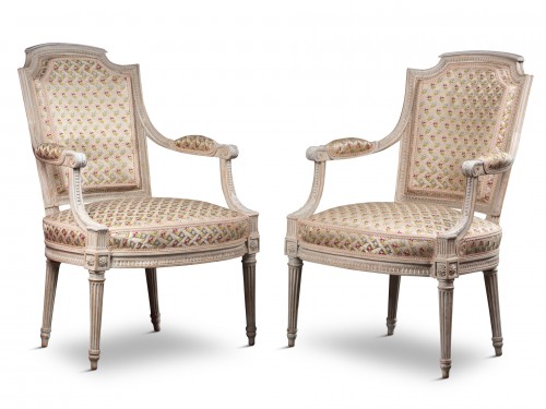 Important pair of fauteuils by Jean-Baptiste III Lelarge