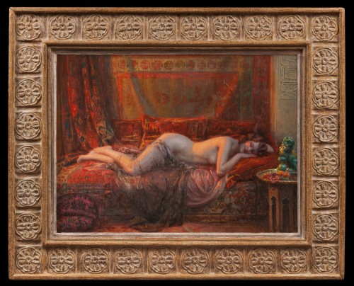 XXe siècle - Delphin Enjolras (1857-1945) - Jeune femme sur un sofa
