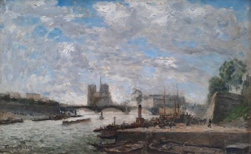 Frank Myers Boggs (1855-1926) - Notre Dame from the arsenal harbor