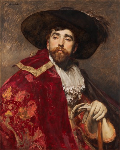 Ferdinand Roybet (1840-1920)  Gentleman with a red cape