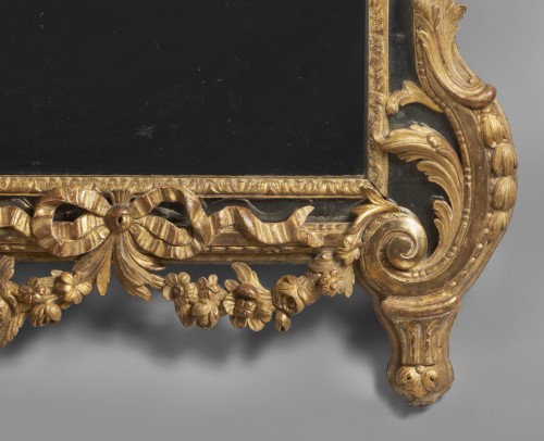 Antiquités - Superb mirror with glazing, Parisian work around 1765
