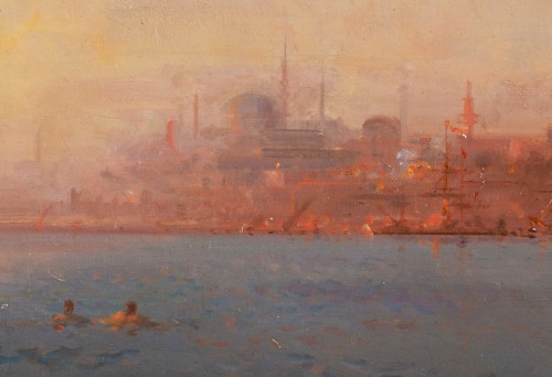 Henri Duvieux, born in 1855 - View of Constantinople - Paintings & Drawings Style Napoléon III