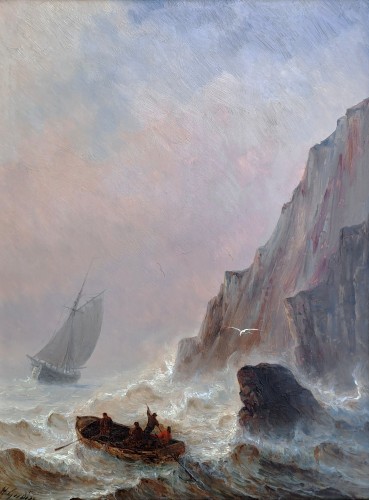 Henriette Gudin (1825-1876) "The exit of the fishermen"