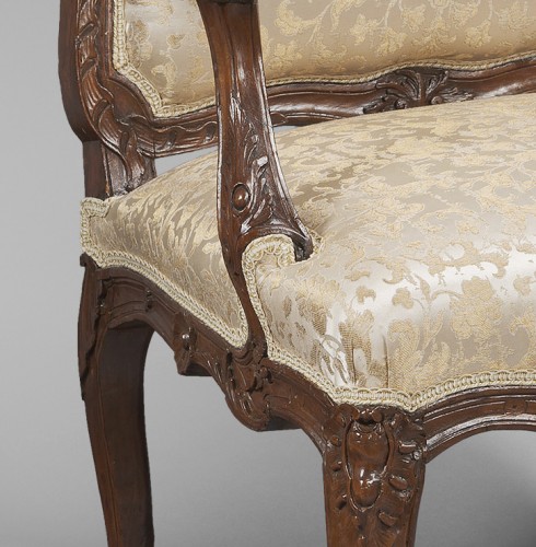 Louis XV - Rare suite of 6 armchairs, early Louis XV period by René Cresson known as Cresson l&#039;Aîné