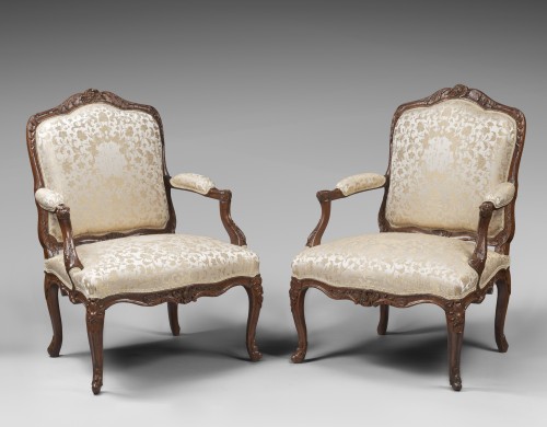 Antiquités - Suite de 6 fauteuils, début de l’époque Louis XV par René Cresson dit Cresson l'Aîné