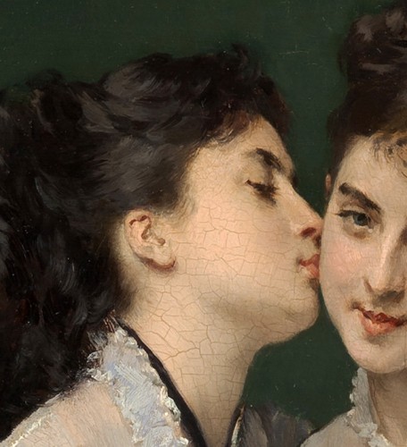 Gustave de Jonghe (1862-1921)  - Les deux sœurs - Tableaux et dessins Style Napoléon III