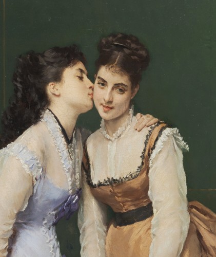 Tableaux et dessins Tableaux XIXe siècle - Gustave de Jonghe (1862-1921)  - Les deux sœurs