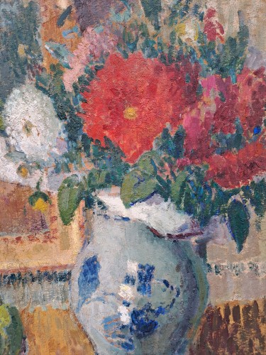 Joseph Lépine (1867-1943) - Vase de fleurs et coupe de fruits - Tableaux et dessins Style 