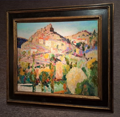 Victor Charreton (1864-1937) - Village perché en Provence, soleil du soir - Galerie Delvaille