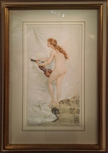 XIXe siècle - Guillaume Dubufe (1853–1909) - Jeune femme au violon