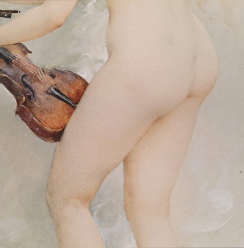 Antiquités - Guillaume Dubufe (1853-1909) - Young woman with violin
