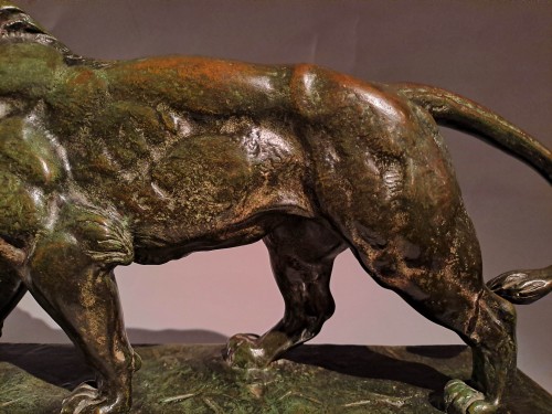 Sculpture Sculpture en Bronze - Antoine Louis Barye (1795-1875) - Lion marchant