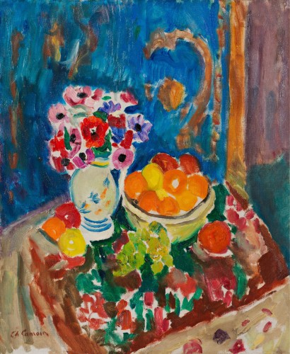Charles Camoin (1879-1965) Coupe de fruits et vase de fleurs