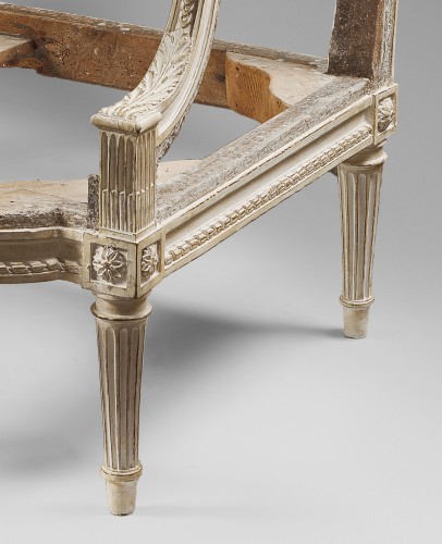 XVIIIe siècle - Suite de 9 sièges remarquables d’époque Louis XVI