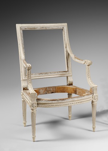 Antiquités - Suite of 9 remarkable chairs Louis XVI period