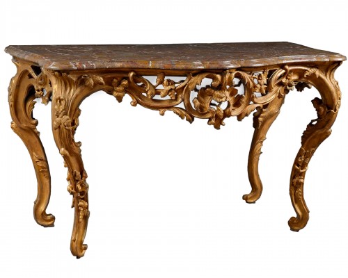 Console en bois sculpté et doré d' Epoque Louis XV