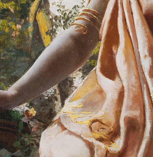 XIXe siècle - Gioacchino PAGLIEI (1852-1896) Musicienne à son balcon