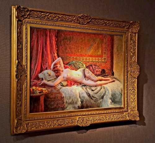 Delphin Enjolras (1857-1945) - Jeune femme nue dans un décor orientaliste - Tableaux et dessins Style 