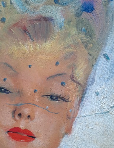 Jean-Gabriel Domergue (1889-1962) Jeune élégante à la voilette - Galerie Delvaille