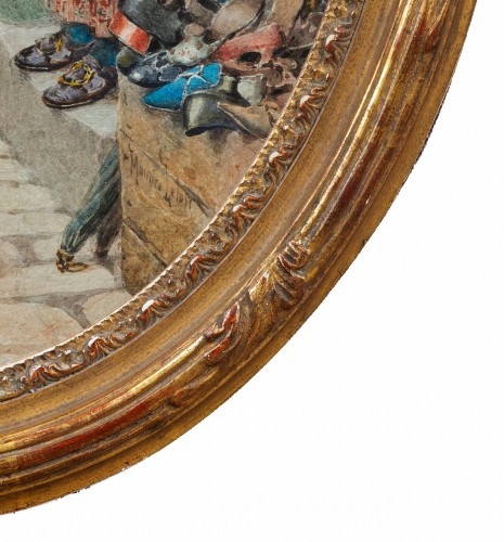 Tableaux et dessins Dessin, Aquarelle & Pastel - Maurice Leloir (1853-1940) La marchande d’étoffes