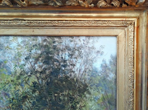 Emile Isenbart (1846-1921) Bord de rivière dans le Doubs - Tableaux et dessins Style 