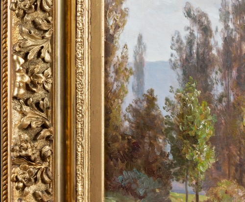 Emile Isenbart (1846-1921) Bord de rivière dans le Doubs - 