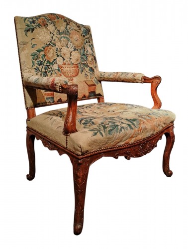 Large Regency period armchair with Aubusson tapestries