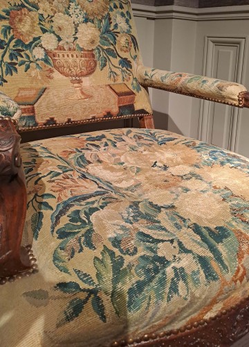 18th century - Large Regency period armchair with Aubusson tapestries