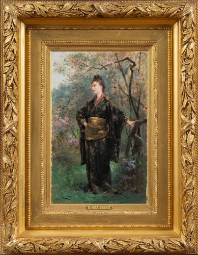 Théobald Chartran (1849-1907) Jeune femme en Kimono