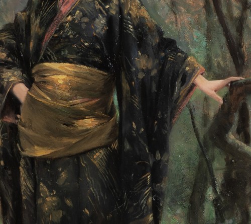 Théobald Chartran (1849-1907) Jeune femme en Kimono - 
