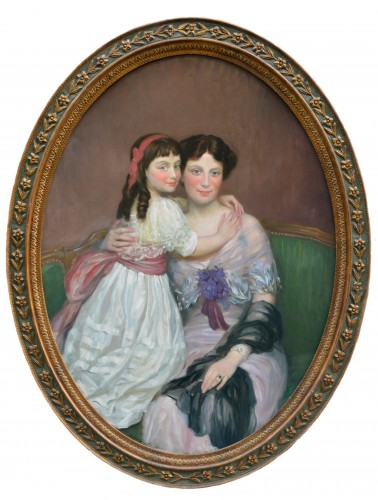 Henry Caro-Delvaille (1876-1928) Portrait of Mrs. S. and Her Daughter