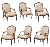 Exceptionnelle suite de 6 fauteuils Louis XV