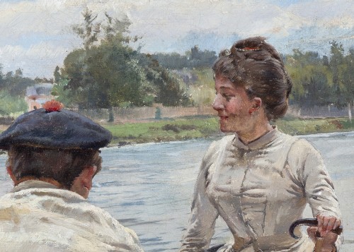 Paintings & Drawings  - Joseph Ferdinand GUELDRY (1858-1945)  La promenade en barque