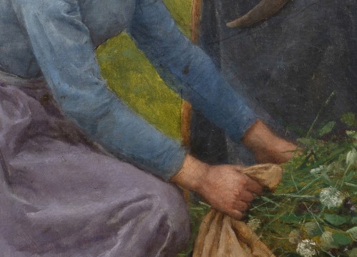19th century - Philippe PARROT (1831-1894) La cueillette des fleurs