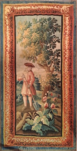 « Le petit Jardinier » Tapisserie d’Aubusson du 18e siècle